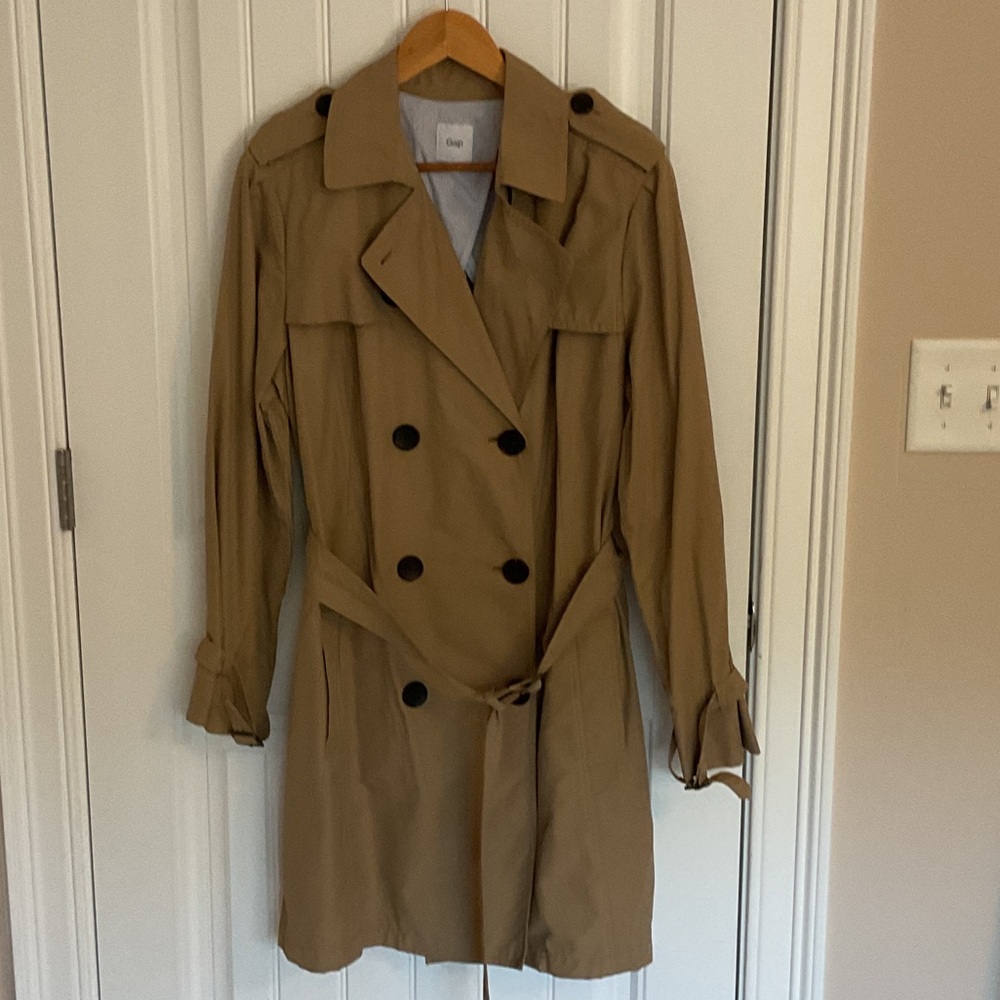 GAP Women's Classic Brown Trench Coat Double breasted Size XL